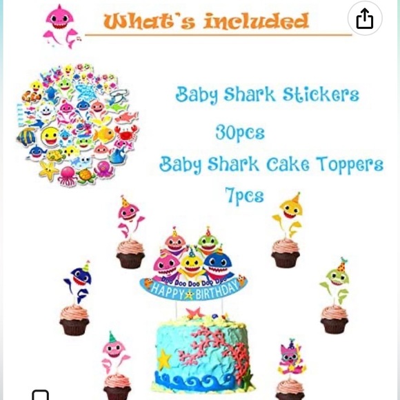Baby Shark Birthday Party Decorations Supplies Kit, Baby Shark - Picture 5 of 5